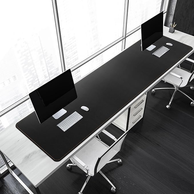 MAIDERN 67” x 19.6” Desk Pad, Large Desk Mat, Cork & Leather Large Mouse pad for Desk, Waterproof Computer Desk Pad for Gaming Home Office (Black) … | Desk Pads Blotters - TrueDesk