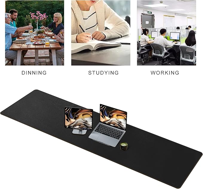 MAIDERN 67” x 19.6” Desk Pad, Large Desk Mat, Cork & Leather Large Mouse pad for Desk, Waterproof Computer Desk Pad for Gaming Home Office (Black) … | Desk Pads Blotters - TrueDesk