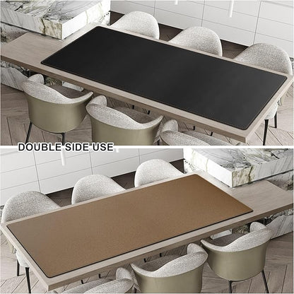 MAIDERN 67”x 27.5” Leather Desk Mat XXL, Large Desk Pad, Reversible Cork & Leather Large Mouse pad for Desk, Waterproof Computer Desk Mat for Gaming Home Office (Black) | Desk Pads Blotters - TrueDesk