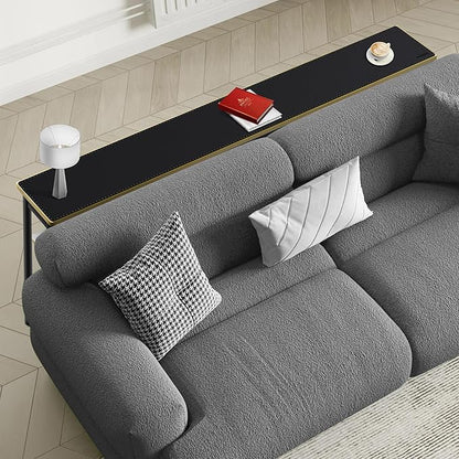 MAIDERN 70.9” x 7.9” Narrow Table Cover, Reversible Leather & Cork Console Table Mat, Long Slim Table Protector for Sofa Table, Entryway, Sideboard, Hallway, or Buffet Table (Black) | Tablecloths - TrueDesk
