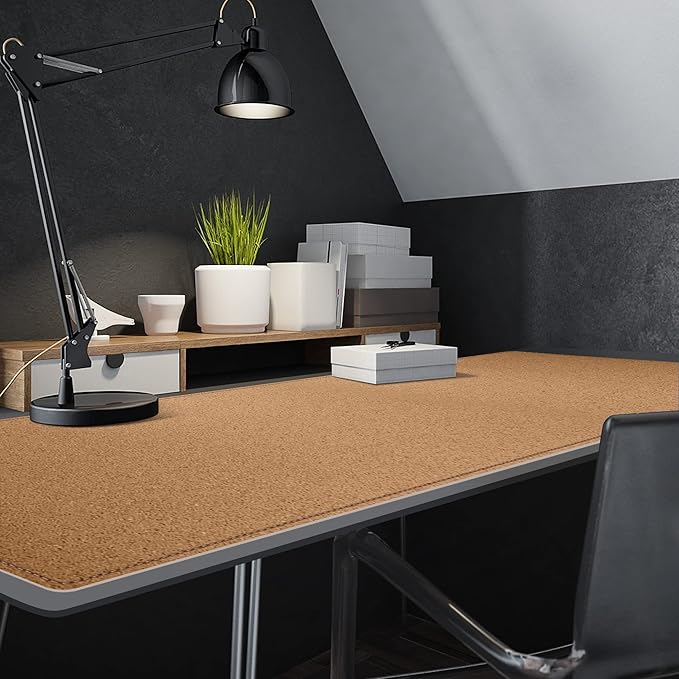 MAIDERN Cork & Leather Desk Mat, 63' x 23.6', Dual Sided Pad Protector for Gaming and Home Office (Cream) | Desk Pads Blotters - TrueDesk