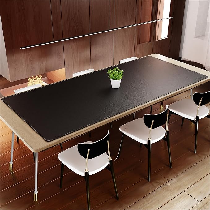 MAIDERN Cork & Leather Desk Mat – 86.6"x40" Large Office Desk Blotter Pad – Waterproof Surface Desk Blotter Pad (Black) | Desk Pads Blotters - TrueDesk