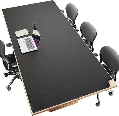MAIDERN Cork & Leather Desk Mat – 86.6"x40" Large Office Desk Blotter Pad – Waterproof Surface Desk Blotter Pad (Black) | Desk Pads Blotters - TrueDesk