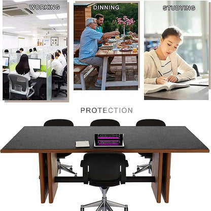 MAIDERN Cork & Leather Desk Mat – 86.6"x40" Large Office Desk Blotter Pad – Waterproof Surface Desk Blotter Pad (Black) | Desk Pads Blotters - TrueDesk