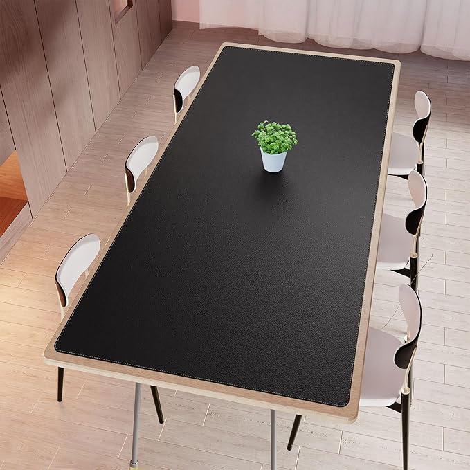MAIDERN Cork & Leather Desk Mat – 94.5"x40" Large Office Desk Blotter Pad – Waterproof Surface Desk Blotter Pad (Black) | Desk Pads Blotters - TrueDesk