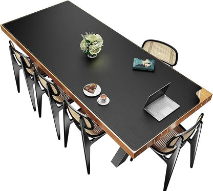 MAIDERN Cork & Leather Desk Mat – 94.5"x40" Large Office Desk Blotter Pad – Waterproof Surface Desk Blotter Pad (Black) | Desk Pads Blotters - TrueDesk