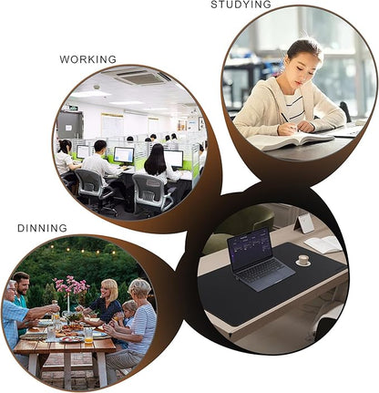 MAIDERN Leather Desk Mat, 35.4” x 19.6” Reversible Large Desk Pad Mat, Cork & Leather Large Mouse pad for Desk, Waterproof Computer Desk Mat for Gaming Home Office (Black) | Desk Pads Blotters - TrueDesk