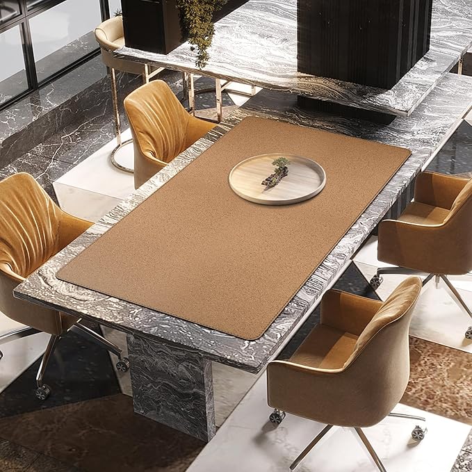 MAIDERN Leather Desk Mat, 51.2” x 27.5” Reversible Large Desk Pad Mat, Cork & Leather Large Mouse pad for Desk, Waterproof Computer Desk Mat for Gaming Home Office (Black) | Desk Pads Blotters - TrueDesk