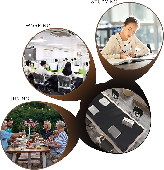 MAIDERN Leather Desk Mat, (5XL) 78.7” x 31.5” Reversible Office Desk Pad Mat, Cork & Leather Large Mouse pad for Desk, Waterproof Computer Desk Mat for Gaming Home Office (Black) | Desk Pads Blotters - TrueDesk