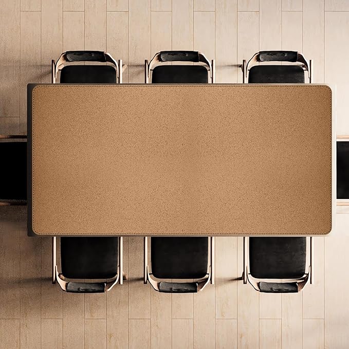 MAIDERN Leather Desk Mat Large XL, 78.7” x 40” Reversible Office Desk Pad Mat, Cork & Leather Large Mouse pad for Desk, Waterproof Computer Desk Mat for Gaming Home Office (Black) | Desk Pads Blotters - TrueDesk
