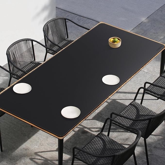 MAIDERN Leather Desk Mat Large XL, 78.7” x 40” Reversible Office Desk Pad Mat, Cork & Leather Large Mouse pad for Desk, Waterproof Computer Desk Mat for Gaming Home Office (Black) | Desk Pads Blotters - TrueDesk