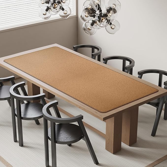 MAIDERN Leather Desk Mat, XXL 70.8” x 31.5” Reversible Office Desk Pad Mat, Cork & Leather Large Mouse pad for Desk, Waterproof Computer Desk Mat for Gaming Home Office (Black) | Desk Pads Blotters - TrueDesk