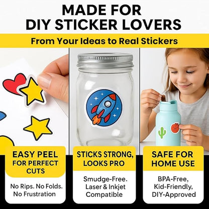 Mailing Labels for Laser/Inkjet Printer, Address Labels Stickers - 100 Sheets 8.5” x 5.5” Half Sheet Printable Sticker Paper, 200 Address Label for Packages (2 Shipping Label/Sheet) | Laser Inkjet Printer Labels - TrueDesk