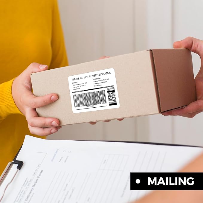 Mailing Labels for Laser/Inkjet Printer, Address Labels Stickers - 500 Sheets 8.5” x 11” Full Sheet Printable Sticker Paper, 500 Large Mailing Label for Packages (1 Shipping Label/Sheet) | Laser Inkjet Printer Labels - TrueDesk