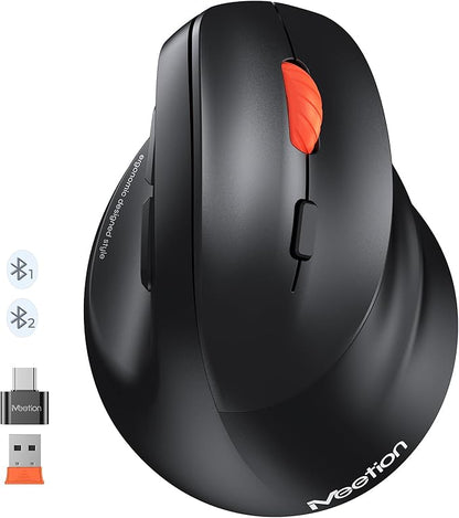 MEETION New Ergonomic Mouse Wireless, Bluetooth Vertical Mouse with 3 Multi - Device for Bluetooth(5.3 * 2), 4 DPI 1200 - 3200 Ergo Mice for Windows/Mac/PC/Laptop/Computer(Large Hands) | Mice - TrueDesk