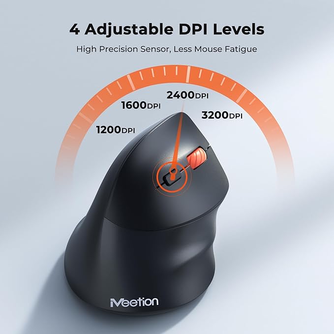 MEETION New Ergonomic Mouse Wireless, Bluetooth Vertical Mouse with 3 Multi - Device for Bluetooth(5.3 * 2), 4 DPI 1200 - 3200 Ergo Mice for Windows/Mac/PC/Laptop/Computer(Large Hands) | Mice - TrueDesk
