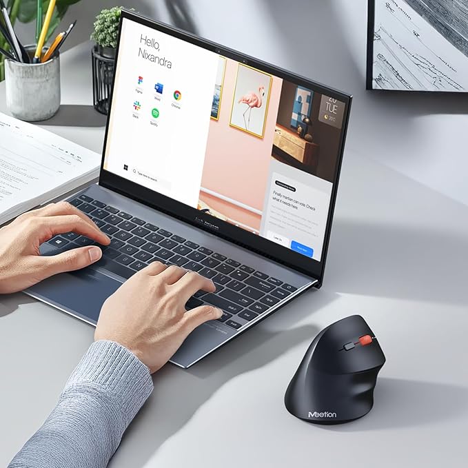 MEETION New Ergonomic Mouse Wireless, Bluetooth Vertical Mouse with 3 Multi - Device for Bluetooth(5.3 * 2), 4 DPI 1200 - 3200 Ergo Mice for Windows/Mac/PC/Laptop/Computer(Large Hands) | Mice - TrueDesk