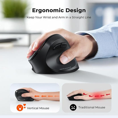 MEETION New Ergonomic Mouse Wireless, Bluetooth Vertical Mouse with 3 Multi - Device for Bluetooth(5.3 * 2), 4 DPI 1200 - 3200 Ergo Mice for Windows/Mac/PC/Laptop/Computer(Large Hands) | Mice - TrueDesk