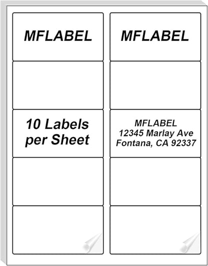 MFLABEL 2x4 Shipping Address Labels, 10 - UP, 160000 Count, 16000 Sheets for Printer, Internet Mailing, FBA Stickers, 2" x 4" for Laser/Inkjet Printer | Laser Inkjet Printer Labels - TrueDesk