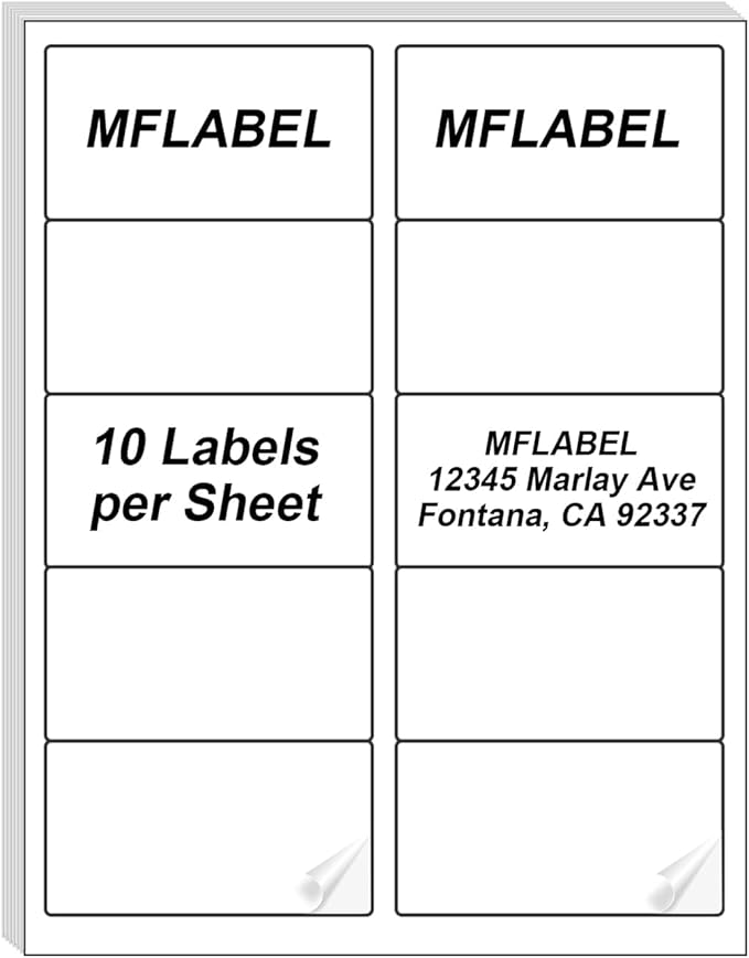 MFLABEL 2x4 Shipping Address Labels, 10 - UP, 40000 Count, 4000 Sheets for Printer, Internet Mailing, FBA Stickers 2" x 4" for Laser/Inkjet Printer | Laser Inkjet Printer Labels - TrueDesk