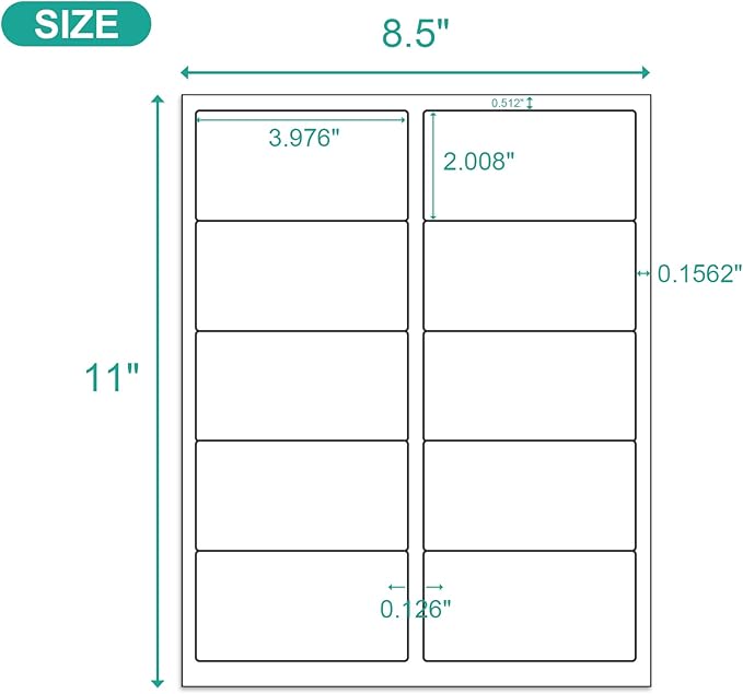 MFLABEL 2"x4" Shipping Labels - 1000 Premium Matte White Address Labels for FBA, Laser & Inkjet Printers (100 Sheets, 10/Sht) + Free Fragile Stickers! | Laser Inkjet Printer Labels - TrueDesk