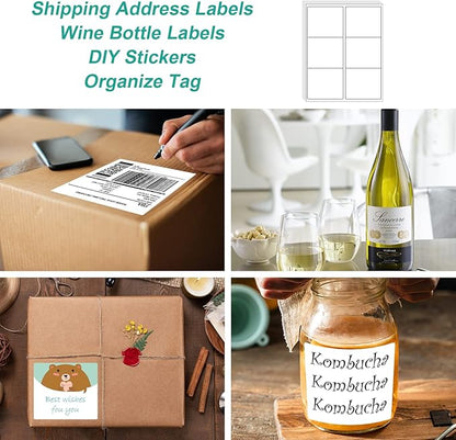 MFLABEL 3 - 1/3" x 4" FBA Shipping Labels - 6 - UP on 8.5x11 Sheet, 100 Sheets (600 Labels) | Easy to Peel & Pop - Out Design for Laser & Inkjet Printers | Address Labels for Amazon FBA, UPS, FedEx | Laser Inkjet Printer Labels - TrueDesk