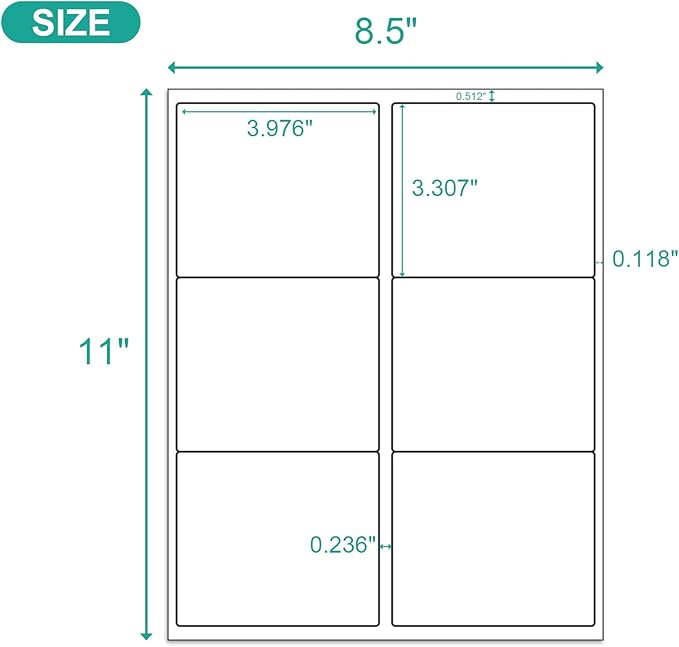 MFLABEL 3 - 1/3" x 4" Shipping Address Labels, FBA Labels, 6 - UP Sticker Labels, White Shipping Labels, Easy to Peel, Address Labels for Laser/Ink Jet Printer, 6 Per Page (900 Labels, 150 Sheets) | Laser Inkjet Printer Labels - TrueDesk