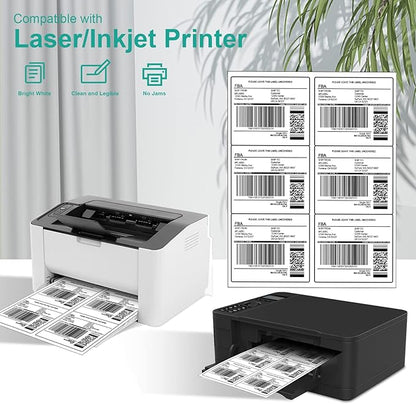 MFLABEL 3 - 1/3" x 4" Shipping Address Labels, FBA Labels, 6 - UP Sticker Labels, White Shipping Labels, Easy to Peel, Address Labels for Laser/Ink Jet Printer, 6 Per Page (900 Labels, 150 Sheets) | Laser Inkjet Printer Labels - TrueDesk