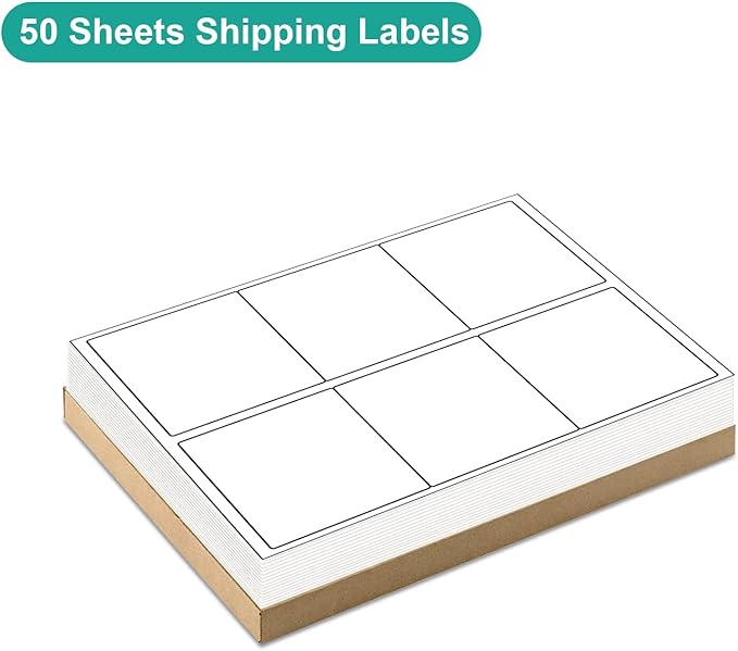 MFLABEL 3 - 1/3" x 4" Shipping Address Sticker, FBA Labels, 6 - UP Sticker Label, White Shipping Label, Easy to Peel, Address Paper for Laser/Ink Jet Printer, 6 Per Page (9000 Labels, 1500 Sheets) | Laser Inkjet Printer Labels - TrueDesk