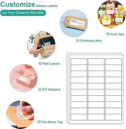 MFLABEL Address Label, 1" x2 - 5/8 Mailing Sticker, 30 - UP White Shipping Labels for Inkjet or Laser Printer, 30000 Sticker Labels (1000 Sheets), 30 Label per Sheet | Laser Inkjet Printer Labels - TrueDesk