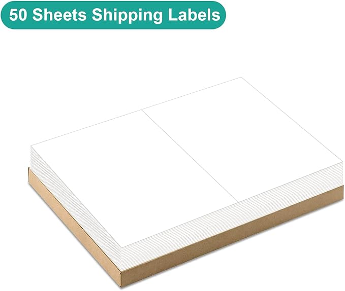 MFLABEL Half Sheet Label Laser/Ink Jet Shipping Label 8.5 x 11 Inches Packaging Labels, Address Labels for Laser & Inkjet Printers, 2500 Count(1250 Sheets) | Laser Inkjet Printer Labels - TrueDesk