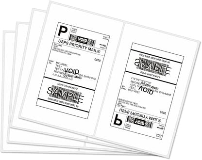 MFLABEL® Round Conrner Half Sheet Shipping Labels 2 - UP Click - n - Ship Mailing Postage Labels(2000Labels) | Laser Inkjet Printer Labels - TrueDesk