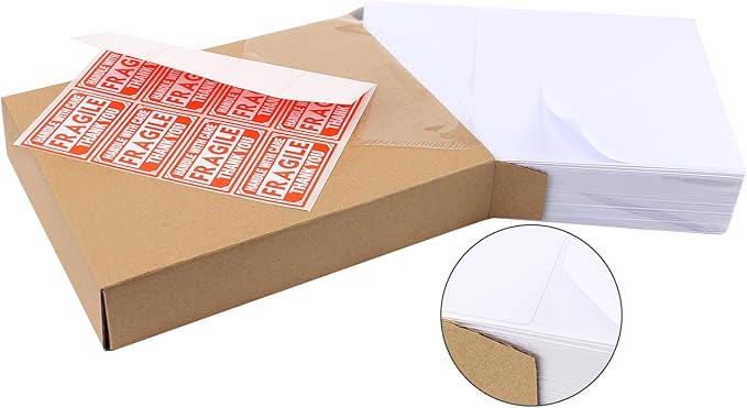 MFLABEL ®Round Conrner Half Sheet Shipping Labels 2 - UP Click - n - Ship Mailing Postage Labels(500Labels) | Laser Inkjet Printer Labels - TrueDesk