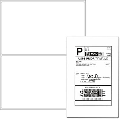 MFLABEL ®Round Conrner Half Sheet Shipping Labels 2 - UP Click - n - Ship Mailing Postage Labels(500Labels) | Laser Inkjet Printer Labels - TrueDesk
