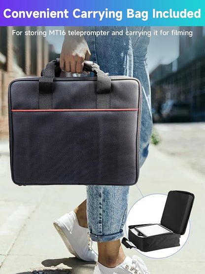 Moman Teleprompter, Metal Prompter iPad Tablets with APP Remote Control for DSLR Camera Camcorder Smartphone Mobile,for Tablets Autocue Camera Prompting,Metal Prompter Kit(MT16 - 1,16inch) | Teleprompters - TrueDesk