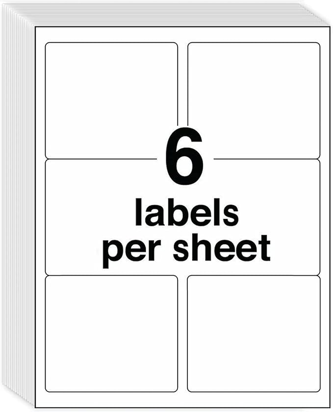 MPRT 1000 Sheets 3 - 1/3" x 4" Shipping Address Labels Printable Label Stickers Paper for Laser/Inkjet Printer 6 per Page Mailing Labels, FBA Box Labels - Matte, 6000 Labels | Laser Inkjet Printer Labels - TrueDesk