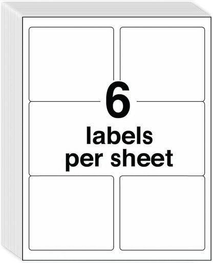MPRT 1000 Sheets 3 - 1/3" x 4" Shipping Address Labels Printable Label Stickers Paper for Laser/Inkjet Printer 6 per Page Mailing Labels, FBA Box Labels - Matte, 6000 Labels | Laser Inkjet Printer Labels - TrueDesk