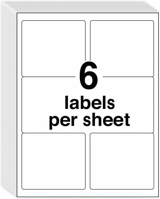 MPRT 1000 Sheets 3 - 1/3" x 4" Shipping Address Labels Printable Label Stickers Paper for Laser/Inkjet Printer 6 per Page Mailing Labels, FBA Box Labels - Matte, 6000 Labels | Laser Inkjet Printer Labels - TrueDesk