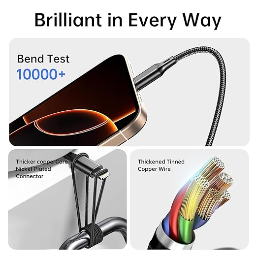 Multi Charging Cable, 4ft 2Pack Multi Phone Charger Cable Braided Universal 3 in 1 Charging Cord Extra Long Multiple USB Cable with USB C, Micro USB Port Connectors for Cell Phones and More（Red+Black) | USB Cables - TrueDesk