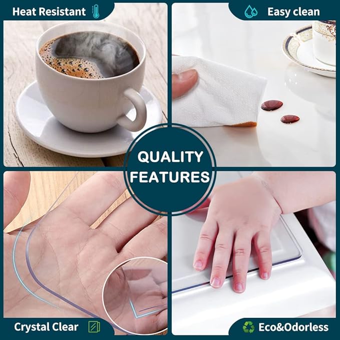 Multi Size Plastic Tablecloth 28X54" Transparent Table Topper Protector Pad Thicken Water Resistant Anti Scratch Floor Protection Granite Picnic Garden Dining Room Coffee Table Protector Cover Mat | Table Pads - TrueDesk