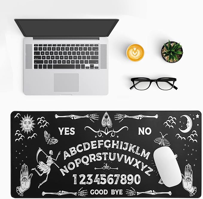 Mysterious Spirit Goth Gaming Mouse Pad 31.5x11.8 Inch Large Desk Mat Black Extended Pads Big Mousepad Non - Slip Rubber Base Keyboard Mat with Stitched Edges for Gaming Laptop Computer PC Desktop | Mouse Pads - TrueDesk