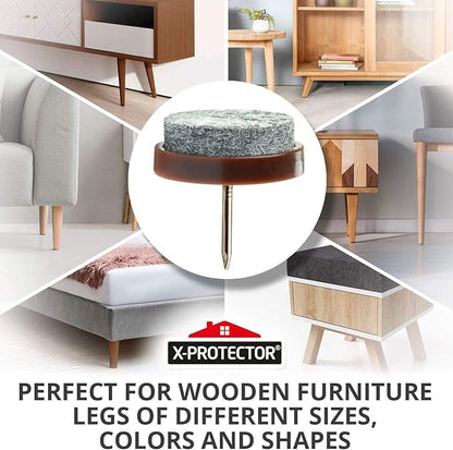 Nail - on Felt Pads X - PROTECTOR 40 PCS - 0.8" Felt Furniture Pads - Felt Chair Pads for Hardwood Floors - Floor Protectors for Furniture Legs - Furniture Sliders for Hardwood Floors (20mm)! | Furniture Pads - TrueDesk