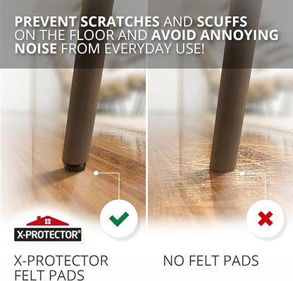 Nail - on Felt Pads X - PROTECTOR 40 PCS - 0.95" Felt Furniture Pads - Brown Chair Leg Floor Protectors - Nail in Furniture Pads for Furniture Legs - The Best Felt Chair Pads for Hardwood Floors (24mm)! | Furniture Pads - TrueDesk
