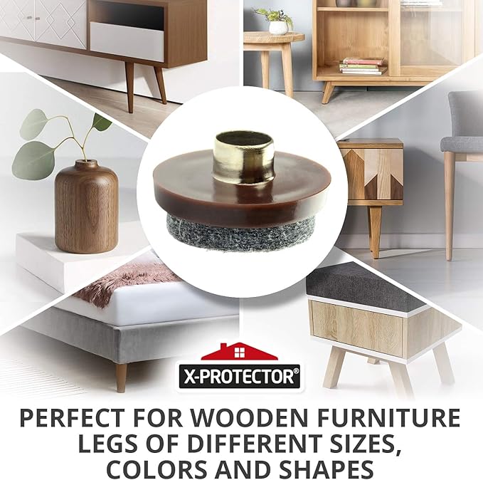 Nail On Felt Pads X - Protector - 48 Felt Furniture Pads – 1" Chair Felts Pads for Furniture Feet - Floor Protectors for Furniture Legs - Best Heavy Duty Felt Chair Pads for Hardwood Floors! | Furniture Pads - TrueDesk