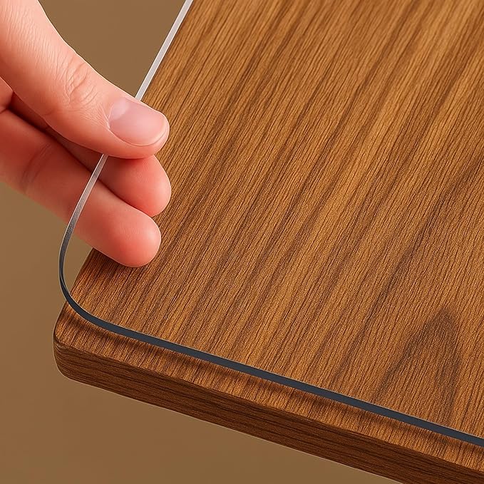 NECAUX 12 x 16 Inch 1.5mm Thick Clear Table Protector, Plastic Tablecloth PVC Waterproof Table Cover Protector Vinyl Desk Pad Mat for Coffee Table End Table Night Stand Dresser Vanity Makeup Decor | Table Pads - TrueDesk