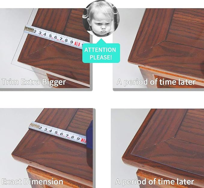 NECAUX Custom 12 x 60 Inch Clear Desk Cover Protector, 1.5mm Thick Plastic Clear Desk Pad, Desk Protector Clear, Desk Mats on top of Desks, Vinyl Clear Table Cover Protector for Writing Desk | Table Pads - TrueDesk
