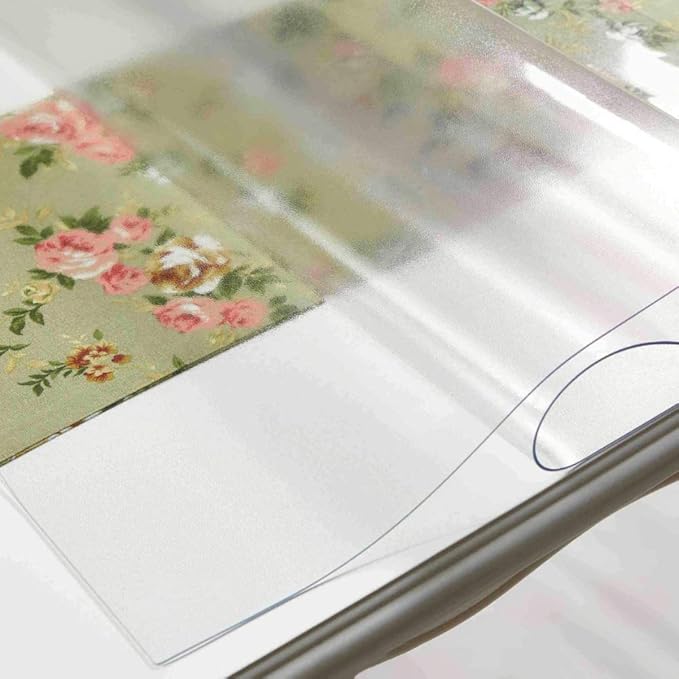 NECAUX Custom 48 x 68 Inch Frosted Table Cover Protector, 1.5mm Thick Plastic Waterproof Heavy Duty Desk Pad Mat Non - Slip Tablecloth Protector for Coffee Table, Dining Room Table, Conference Table | Table Pads - TrueDesk