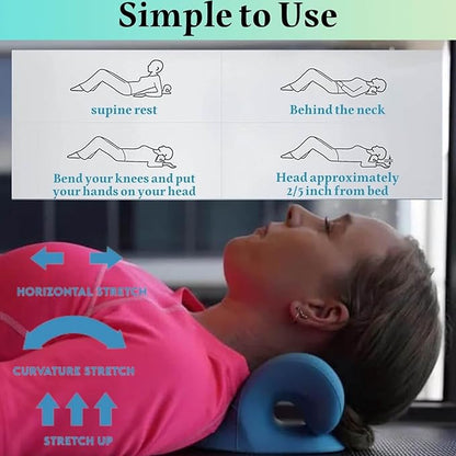 Neck Hump Corrector, Neck Stretcher Cervical Traction for Muscle Relax, Cervical Traction Device for TMJ Pain Relief, Spine Corrector, Shoulder Relief Device (Blue) | Traction Equipment - TrueDesk