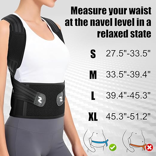 NEENCA Medical Posture Corrector Back Brace for Women & Men, Fully Adjustable Back Support, Shoulder Straightener for Upper and Lower Back Pain Relief - Scoliosis, Hunchback, Thoracic, Spine Corrector | Back Braces - TrueDesk