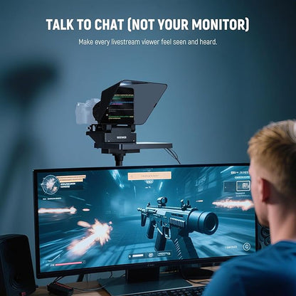 NEEWER 2 in 1 Teleprompter 11 Inch with Monitor, Supports Screen Mirroring, Portable Prompter for Camera Mobile Phone Webcam Windows MacOS for YouTube Twitch Live Streaming Conference, X11 | Teleprompters - TrueDesk